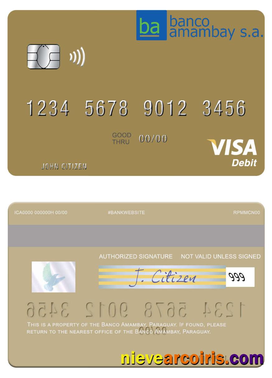 Paraguay Banco Amambay visa debit card